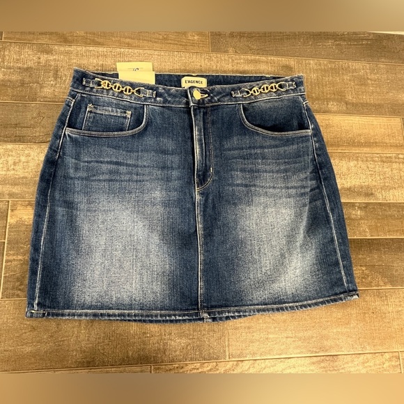 NEW L’Agence Arlene Denim Mini Skirt - Picture 2 of 10